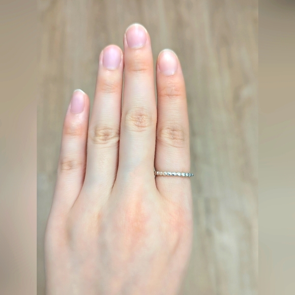 Sterling Silver Stackable Beaded Ring - Picture 3 of 4